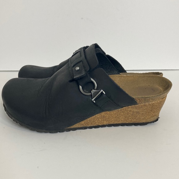 Birkenstock Papillio Clogs Womens 6 Black Wedge Mule Comfy Shoes - Picture 3 of 13